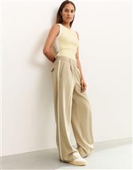 YAYA SOFT GREEN WOVEN TROUSERS