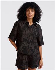 YAYA WASHED BLACK DESSIN BLOUSE 