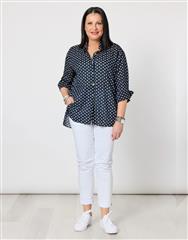 GORDON SMITH   NAVYWHITE GET SPOTTY SHIRT