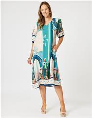 THREADZ BLUE MULTI TULUM DRESS 
