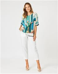 THREADZ BLUE MULTI TULUM TOP 