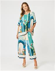 THREADZ BLUE MULTI TULUM PANTS 