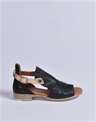 PAULA URBAN BLACK CHAMPANE LOW HEEL SANDAL 