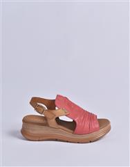 PAULA URBAN MANGO CAMEL LOW WEDGE SANDAL