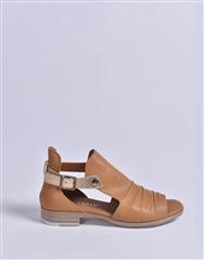PAULA URBAN TAN CHAMPANE LOW HEEL SANDAL 