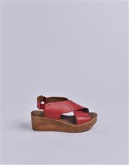 BUENO RED CROSS OVER WEDGE SANDAL 