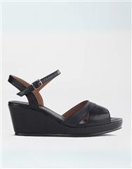FROGGIE BLACK MULTI PEEP TOE WEDGE