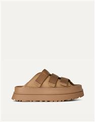 UGG DARK SAND GOLDEN GLOW SLIDE SANDAL 