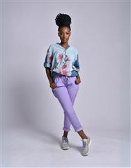 MADE IN ITALY PURPLE DRAWSTRING PANTS