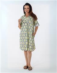 CALYPSO GEOMETRIC FLORAL BOYFRIEND DRESS 