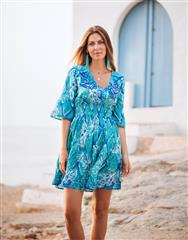 ISLA BONITA TEAL SHORT DRESS 
