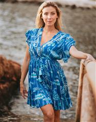 ISLA BONITA TEAL SHORT DRESS 