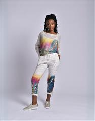 MADE IN ITALY WHITE LEOPARD PANTS 