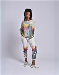 MADE IN ITALY WHITE LEOPARD KNIT TOP 