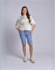 MADE IN ITALY CREAM GREY PRINT JACKET 