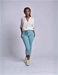 MADE IN ITALY TEAL BUTTON PANTS 