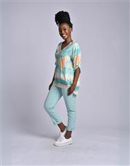MADE IN ITALY TEAL BLOUSE 