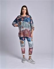 MADE IN ITALY BLUE PINK BLOUSE 