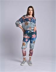 MADE IN ITALY BLUE MULTI PANTS 