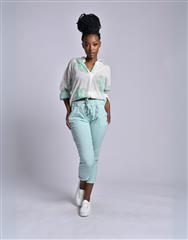 MADE IN ITALY LIGHT BLUE BUTTON PANTS 