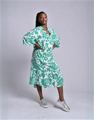 MADE IN ITALY WHITE GREEN DRESS 