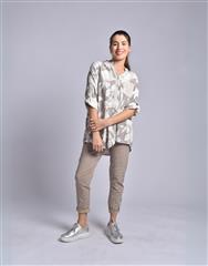 MADE IN ITALY BROWN BEIGE BLOUSE 
