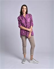 MADE IN ITALY PINK BROWN BLOUSE 