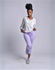 MADE IN ITALY PURPLE BUTTON PANTS