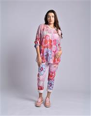 MADE IN ITALY PINK ORANGE BLOUSE 