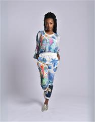 MADE IN ITALY WHITE CHEETAH PANTS