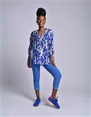 MADE IN ITALY BLUE WHITE BLOUSE 