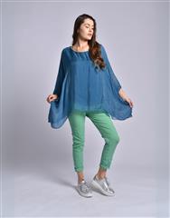 MADE IN ITALY BLUE BATWING TOP