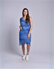 MADE IN ITALY ROYAL BLUE FRILL DRESS