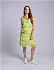 MADE IN ITALY LIME FRILL DRESS 