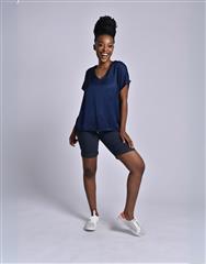 MADE IN ITALY NAVY SATIN TOP 