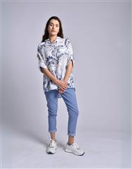MADE IN ITALY BLUE WHITE BLOUSE 