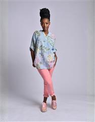 MADE IN ITALY BLUE MULTI BLOUSE 