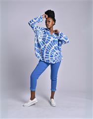MADE IN ITALY BLUE WHITE BLOUSE 