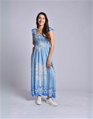 MADE IN ITALY BLUE WHITE LONG DRESS 