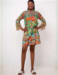 ICONIC GREEN ANIMAL SYMPHONY DRESS 