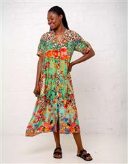 ICONIC GREEN ANIMAL MAXINE DRESS 