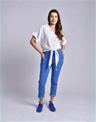 MADE IN ITALY WHITE TIE FRONT TOP 