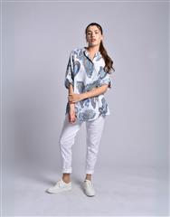 MADE IN ITALY BLUE MULTI BLOUSE