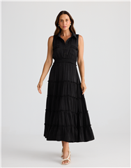 BRAVE & TRUE BLACK LIDO SLEEVELESS DRESS 