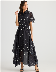 BRAVE & TRUE BLACK WHITE SPOT BELLA DRESS 