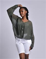 MADE IN ITALY OLIVE BLOUSE 