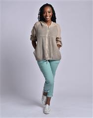 MADE IN ITALY LIGHT BROWN  KNIT HOODIE