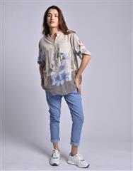MADE IN ITALY BEIGE BROWN BLOUSE 