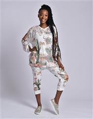 MADE IN ITALY WHITE GOLD CACTUS BLOUSE 