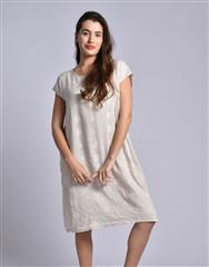 MADE IN ITALY BEIGE LINEN DRESS